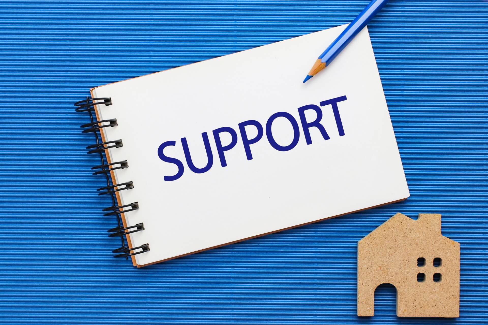 リングメモにSUPPORT書かれた画像